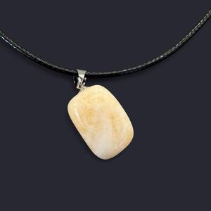 Yellow Calcite Stone Pendant Necklace